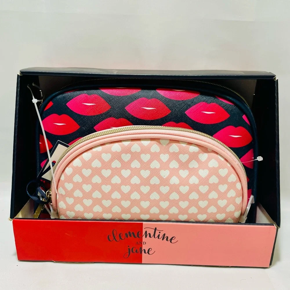 Clementine & Jane 2-piece Cosmetic Bag Set, NWT
